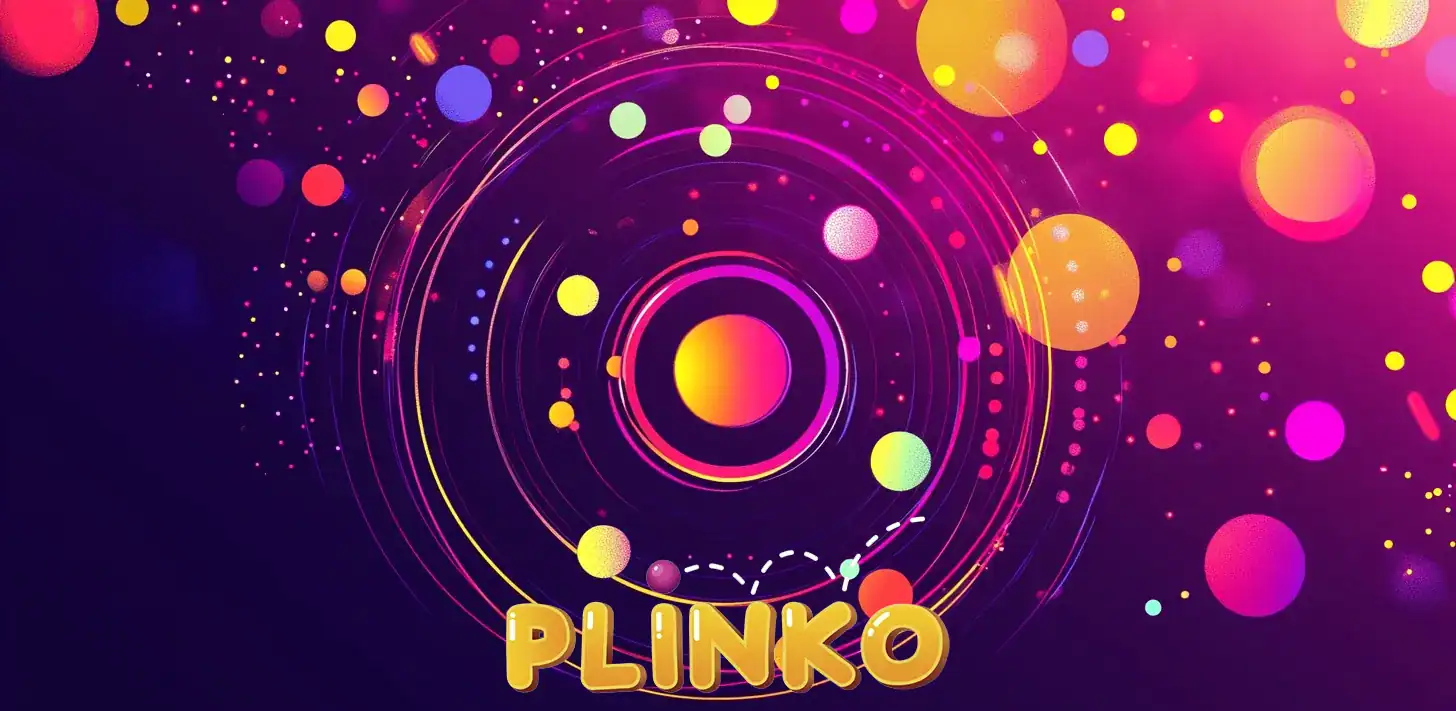 Plinko app kleurrijke neon achtergrond met vallende ballen