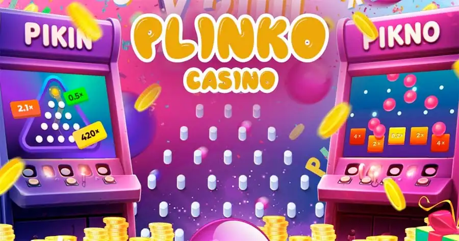 Plinko app speelscherm met vallende ballen en munten